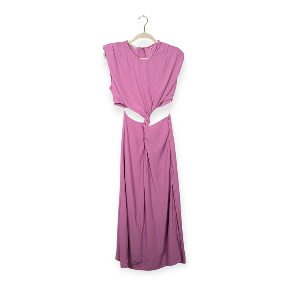 Scotch & Soda Pink Park In Bloom Cut Out Midi Dress Size L